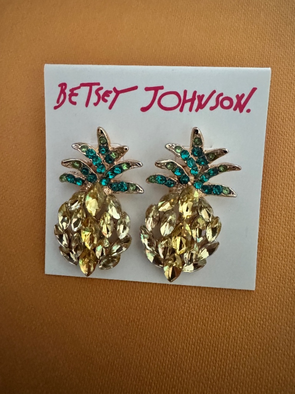 Betsey Johnson pineapple earrings New